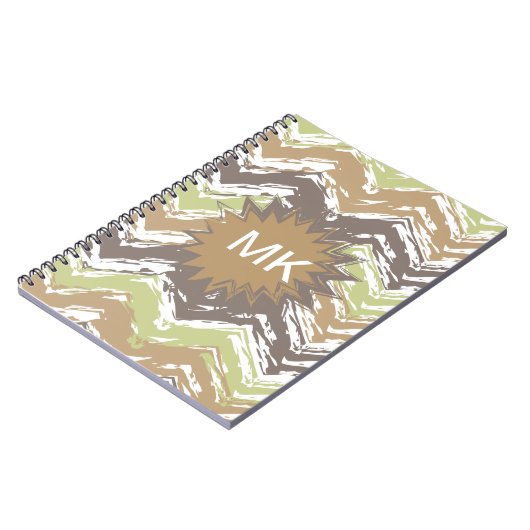 Melon Brandy Scribble ZigZag Muster Notizblock (Linke Seite)
