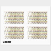 Melon Brandy Scribble ZigZag Muster Rechteckiger Aufkleber (Blatt)