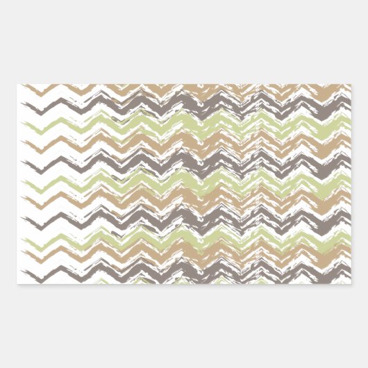 Melon Brandy Scribble ZigZag Muster Rechteckiger Aufkleber (Vorderseite)