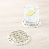 Melon Brandy Scribble ZigZag Muster Sandstein Untersetzer (Seite)