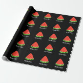 Melon-choly Funny Sad Watermelon Pun Dark BG Geschenkpapier (Ungerollt)