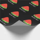Melon-choly Funny Sad Watermelon Pun Dark BG Geschenkpapier (Ecke)