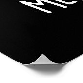 Melon-choly Funny Sad Watermelon Pun Dark BG Poster (Ecke)