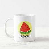 Melon-choly Funny Sad Watermelon Pun Kaffeetasse (Links)