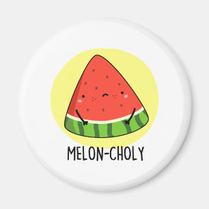 Melon-choly Funny Sad Watermelon Pun Magnet