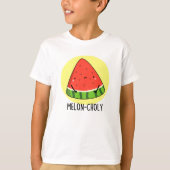 Melon-choly Funny Sad Watermelon Pun T-Shirt (Vorderseite)