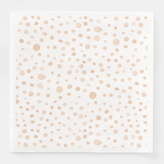 Melon Confetti Watercolor Dots Paper Napkin Serviette (Vorderseite)