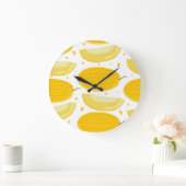 Melon Doodle Fruit Vintag Design Große Wanduhr (Zuhause)