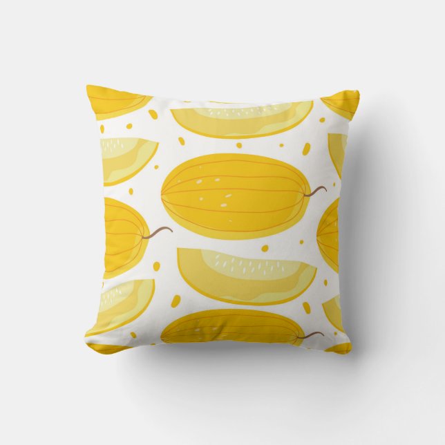 Melon Doodle Fruit Vintag Design Kissen (Vorderseite)