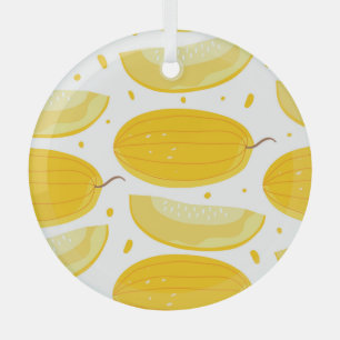 Melon Doodle Fruit Vintag Design Ornament Aus Glas