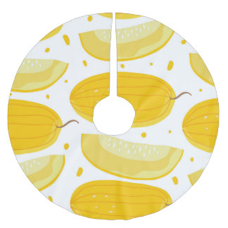 Melon Doodle Fruit Vintag Design Polyester Weihnachtsbaumdecke