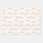 Melon Dreamtime Watercolor Clouds Wrapping Paper Geschenkpapier Set (Vorderseite)