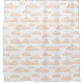 Melon Dreamtime Watercolor Wolken Duschvorhang (Vorderseite)