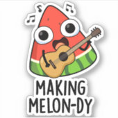 Melon-dy Funny Melon Pun Aufkleber (Vorderseite)