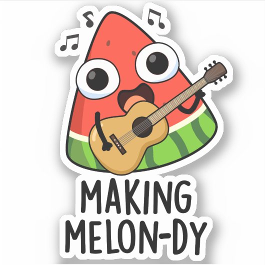 Melon-dy Funny Melon Pun Aufkleber (Vorderseite)