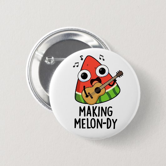 Melon-dy Funny Melon Pun Button (Vorne & Hinten)