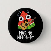 Melon-dy Funny Melon Pun Dark BG Button (Vorderseite)
