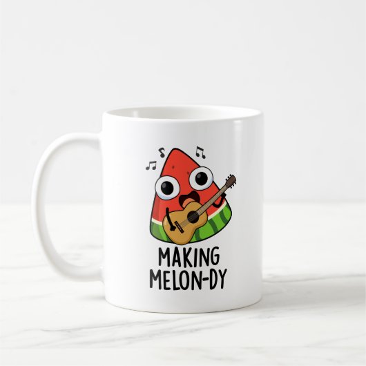 Melon-dy Funny Melon Pun Kaffeetasse (Links)