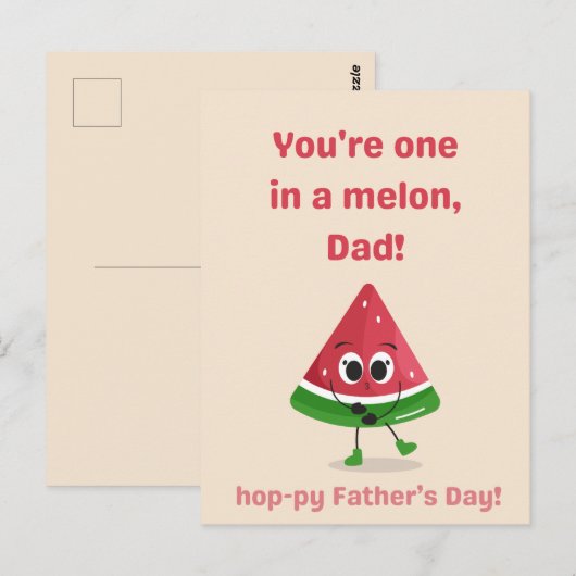 Melon Father's Day Edition Postkarte (Vorne/Hinten)