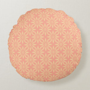 Melon Gelbe Blume Nahtloses Muster Rundes Kissen