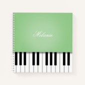 Melon Green Piano Music Keyboard Personalisiert Notizblock (Vorderseite)