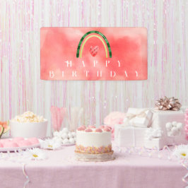 Melon Heart Watermelon Birthday Banner
