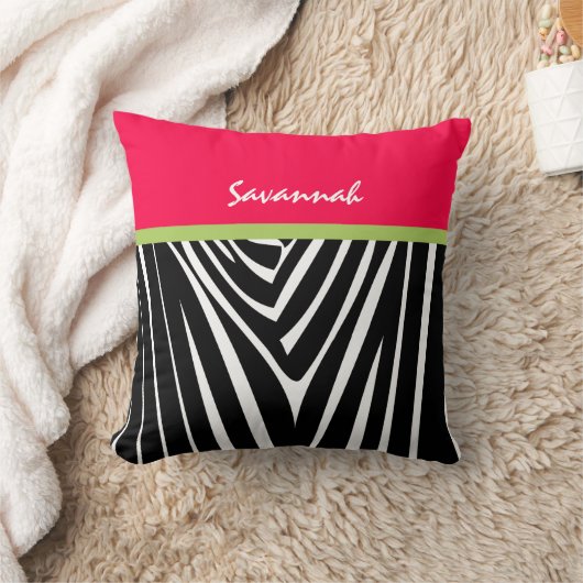 Melon Hot Pink Personalize Stylish Zebra Pillow Kissen (Decke)