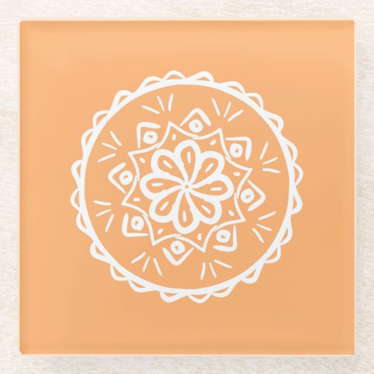 Melon Mandala Glasuntersetzer (Vorderseite)