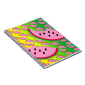 Melon Mania Fun Rainbow Watermelon Muster Notizblock (Rechte Seite)