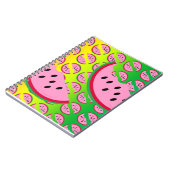 Melon Mania Fun Rainbow Watermelon Muster Notizblock (Linke Seite)