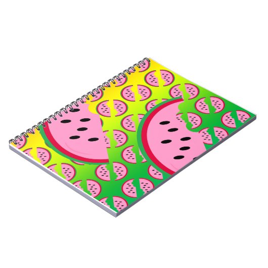 Melon Mania Fun Rainbow Watermelon Muster Notizblock (Linke Seite)