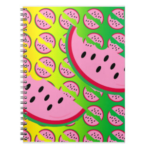 Melon Mania Fun Rainbow Watermelon Muster Notizblock