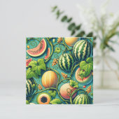 Melon Medley: Ein lebendiges Patchwork im Weingart Einladung (Stehend Vorderseite)