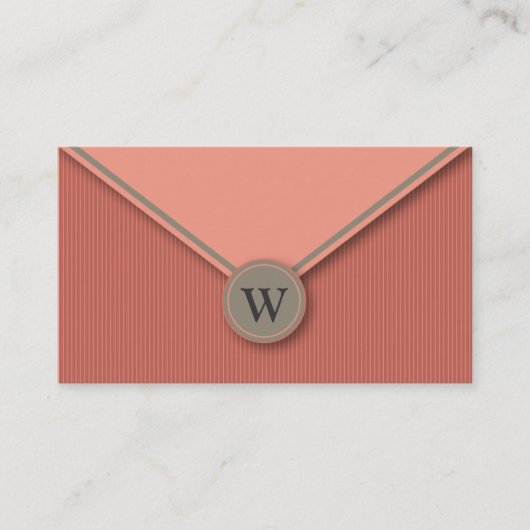 Melon Monogram Elegant Envelope Business Cards Visitenkarte (Vorderseite)