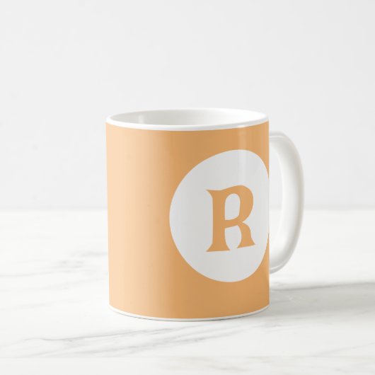 Melon Orange Monogram Kaffeetasse (VorderseiteRechts)