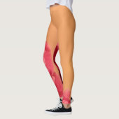 Melon Orange und Hot Pink Floral Leggings (Links)