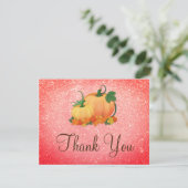 Melon Red Glitzer Little Pumpkin Danke Karte (Stehend Vorderseite)