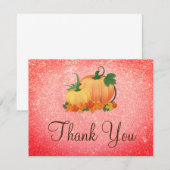 Melon Red Glitzer Little Pumpkin Danke Karte (Vorne/Hinten)