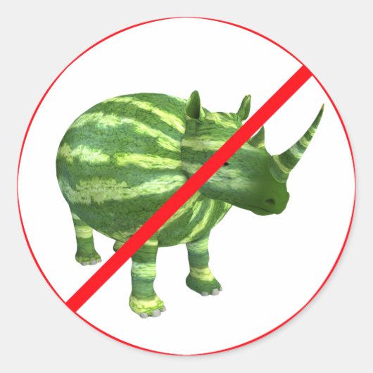 Melon Rhinos verboten! Runder Aufkleber (Vorderseite)