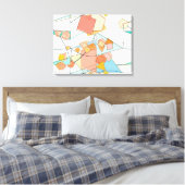 Melon, Rosa und Aqua abstrakt Leinwanddruck (Insitu (Schlafzimmer))