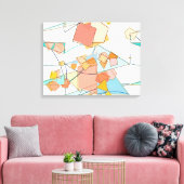 Melon, Rosa und Aqua abstrakt Leinwanddruck (Insitu (Wohnzimmer))