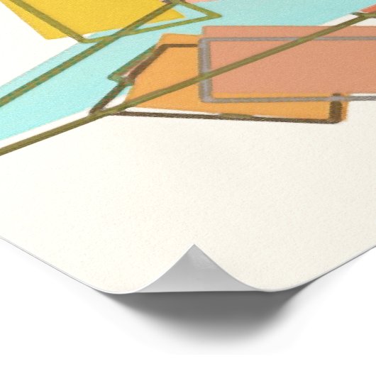 Melon, Rosa und Aqua abstrakt Poster (Ecke)