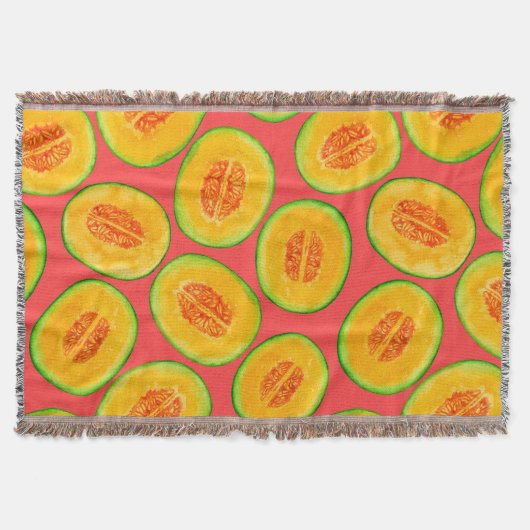 Melon-Scheiben-Aquarellmuster Decke (Vorderseite)