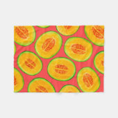 Melon-Scheiben-Aquarellmuster Fleecedecke (Vorderseite (Horizontal))