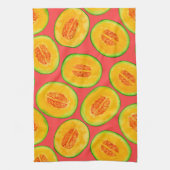 Melon-Scheiben-Aquarellmuster Geschirrtuch (Vertikal)