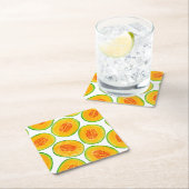 Melon-Scheiben-Aquarellmuster Rechteckiger Pappuntersetzer (Vor Ort)