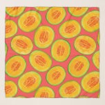 Melon-Scheiben-Aquarellmuster Schal<br><div class="desc">Aquarellmuster-Design mit Melonen-Scheiben auf rotem Hintergrund</div>