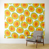 Melon-Scheiben-Aquarellmuster Wandteppich (Beispiel (Horizontal))