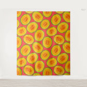 Melon-Scheiben-Aquarellmuster Wandteppich (Vorderseite)