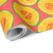 Melon-Scheiben-Aquarellpapier Geschenkpapier (Rolleneckpunkt)